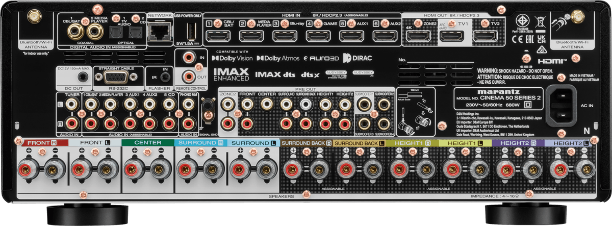 Marantz cinéma 50 serie 2 arriere CONNECTION